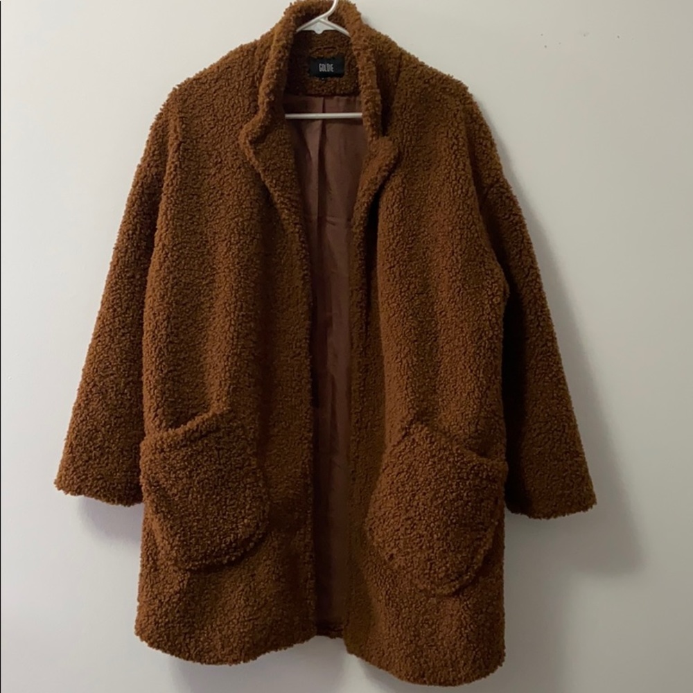 Goldie London Faux Shearling Teddy Coat